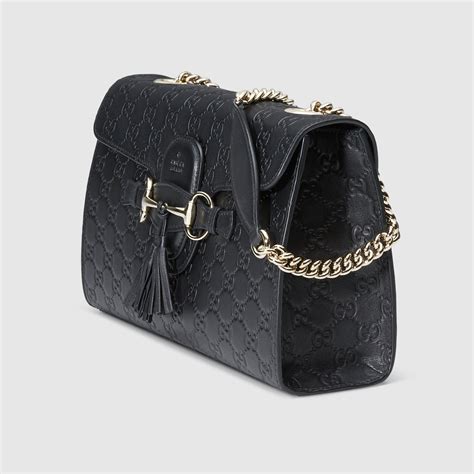 gucci emily leather handbag|Gucci emily guccissima shoulder bag.